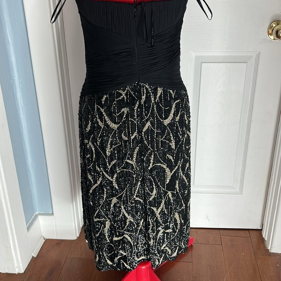 💎Avanti Elegant Black & Silver Women's cocktail dress Size 8 Strapless silk NWOT - Picture 12 of 13
